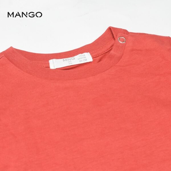 Mango Brick Red Plain T-shirt - Image 2