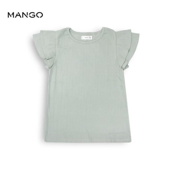 Mango Green Frill Sleeve Knitted Top