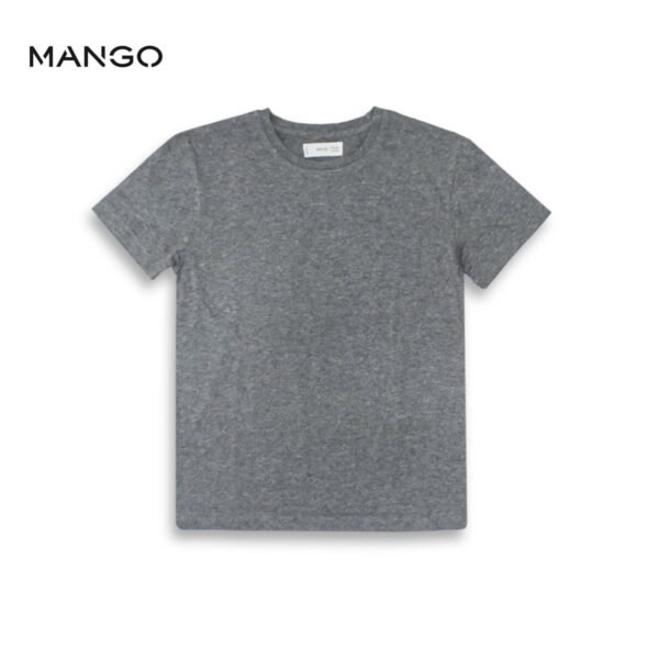 Mango Charcoal Grey Plain Cotton T-shirt
