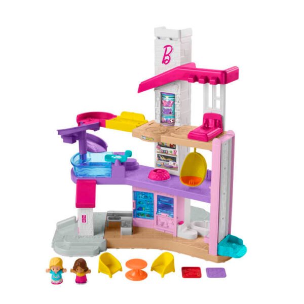 Fisher-Price Little People Barbie Little Dreamhouse Toddler Playset With Music & Lights, 7 Pieces